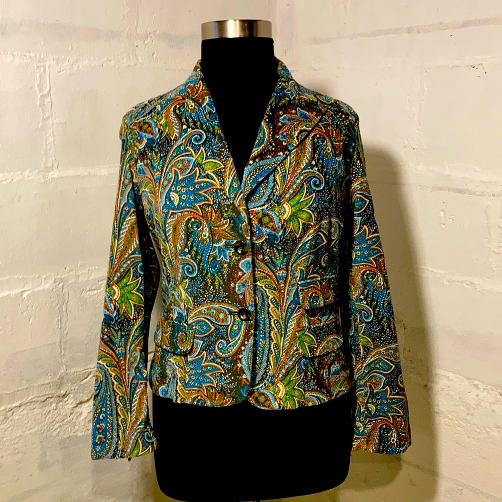 Autumn Colors Inspired, Paisley Stretch Cordouroy Blazer